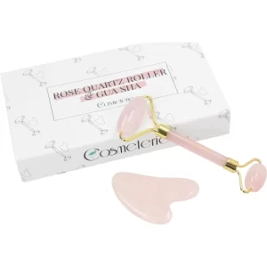 Cosmeterie Rose Quartz Roller + Gua Sha Gift Set